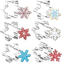 Snowflake Cookie Cutters 6 Pieces Stainless Steel Christmas Cookie Cutter Set Pastry Biscuit Fondant Cake Baking Mold For Kitchen