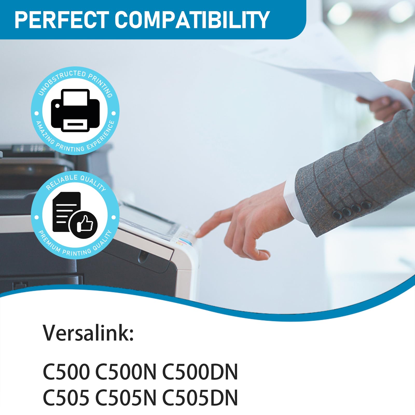 VersaLink C500/C505 Black High Capacity Toner Cartridge Compatible for VersaLink C500 C505 106R03869 Toner Cartridge for Versalink C500 C505 C500N C505N C500DN C505DN Printers (12,100Pages, 2-Pack)