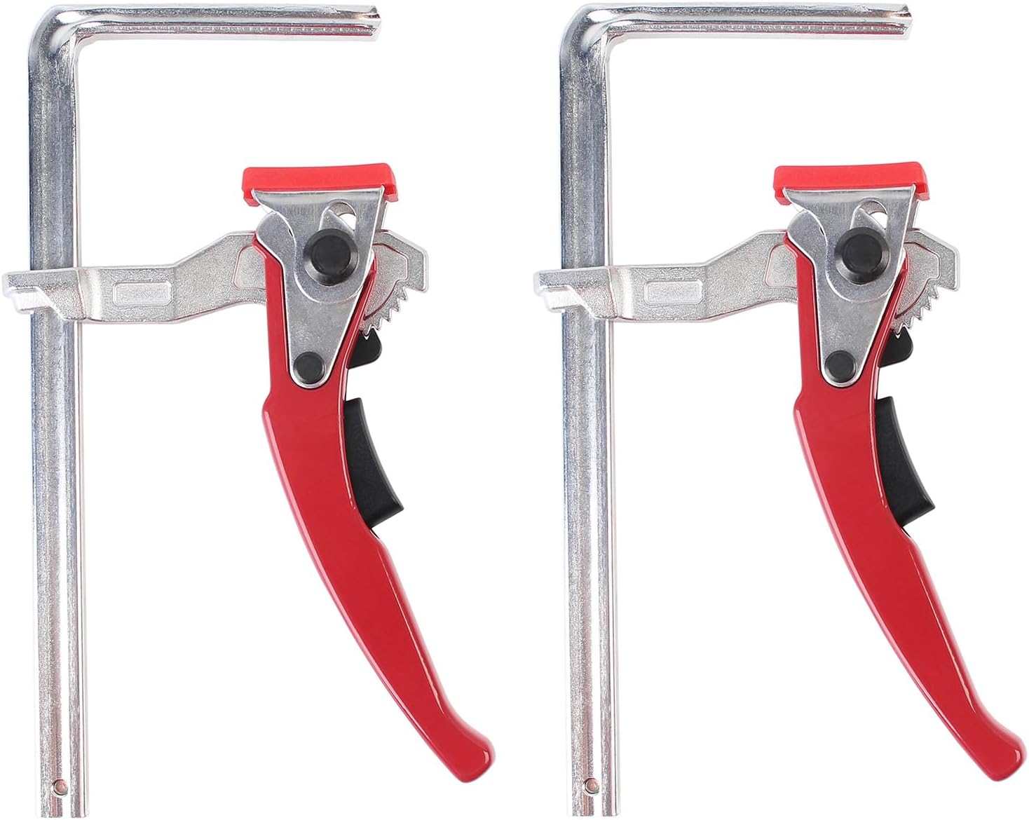 2 Pack Ratcheting Table Clamp,Quick Saw Track Clamps,MFT Clamp,Wood Clamps,Ratchet Guide Rail F Clamp for MFT Table and Guide Rail System,Quick Bar Clamp with 0~6" Clamping Range,MG-040RD
