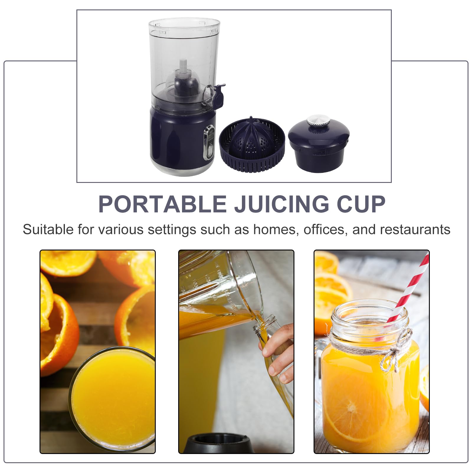 Cabilock Exprimidor de Cítricos Eléctrico de Exprimidor de Naranjas Automático Separador de Pulpa de Fruta Personal para Hacer Jugos de Frutas y Bebidas Saludables Casa