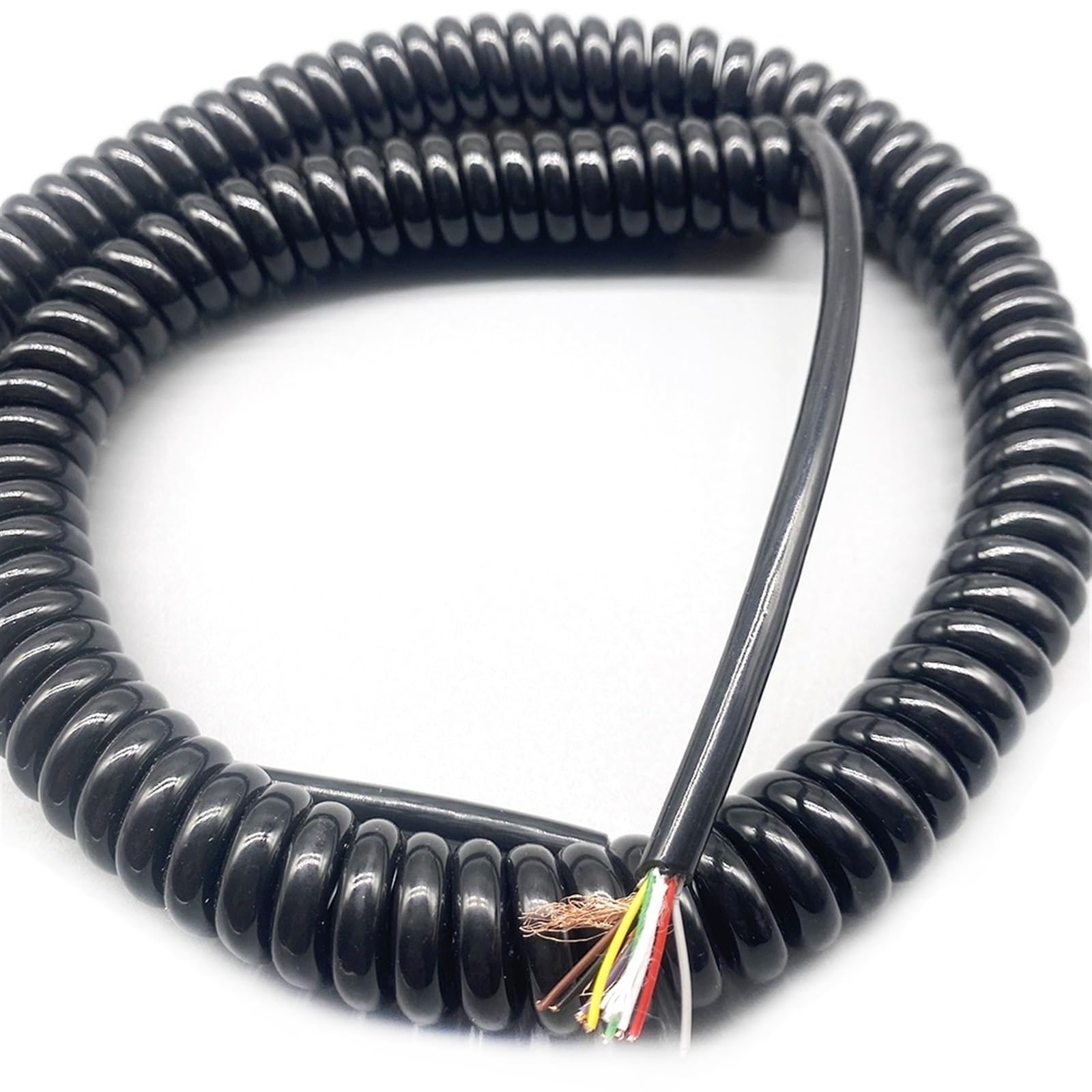 Cable Cord 26AWG Signal Spiral Cable OD 5mm 9 Core Spring Wire 1 Meter to 10 Meter 12 Meter High Elasticity Stretch Cable Spiral Extension (Size : Stretch 10 Meters, Color : 9 core 0.15mm2)
