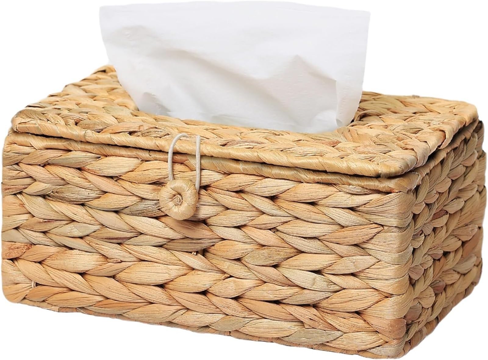 Tissue Box Holder With Flip-Open Top, Cover Rectangular, Rattan Wicker Rectangle Tissues For Living Room,Dining Table(Size-Rectangle)