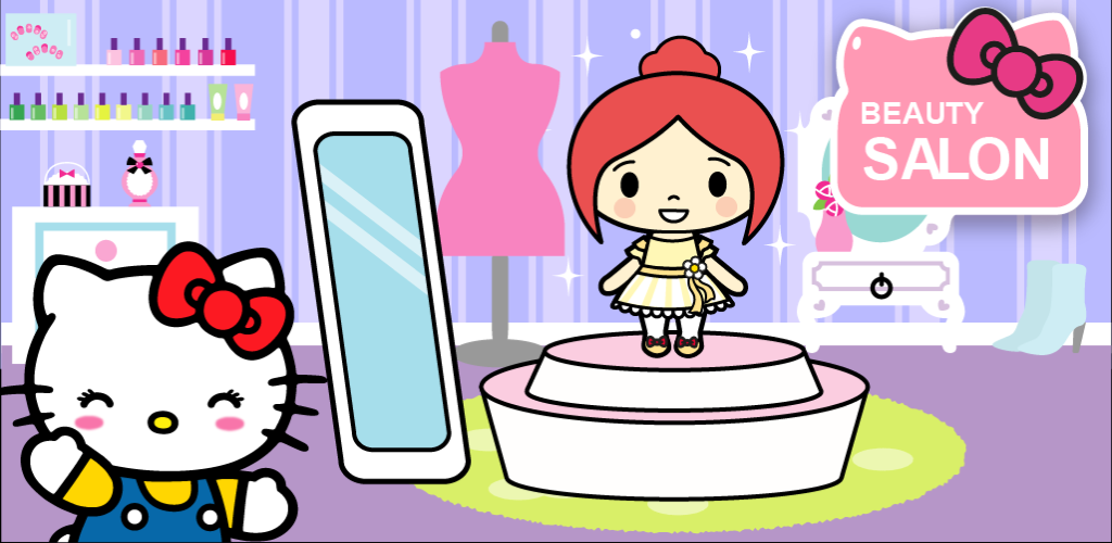 Hello Kitty: Beauty Salon. Fun mini games for kids with hair salon