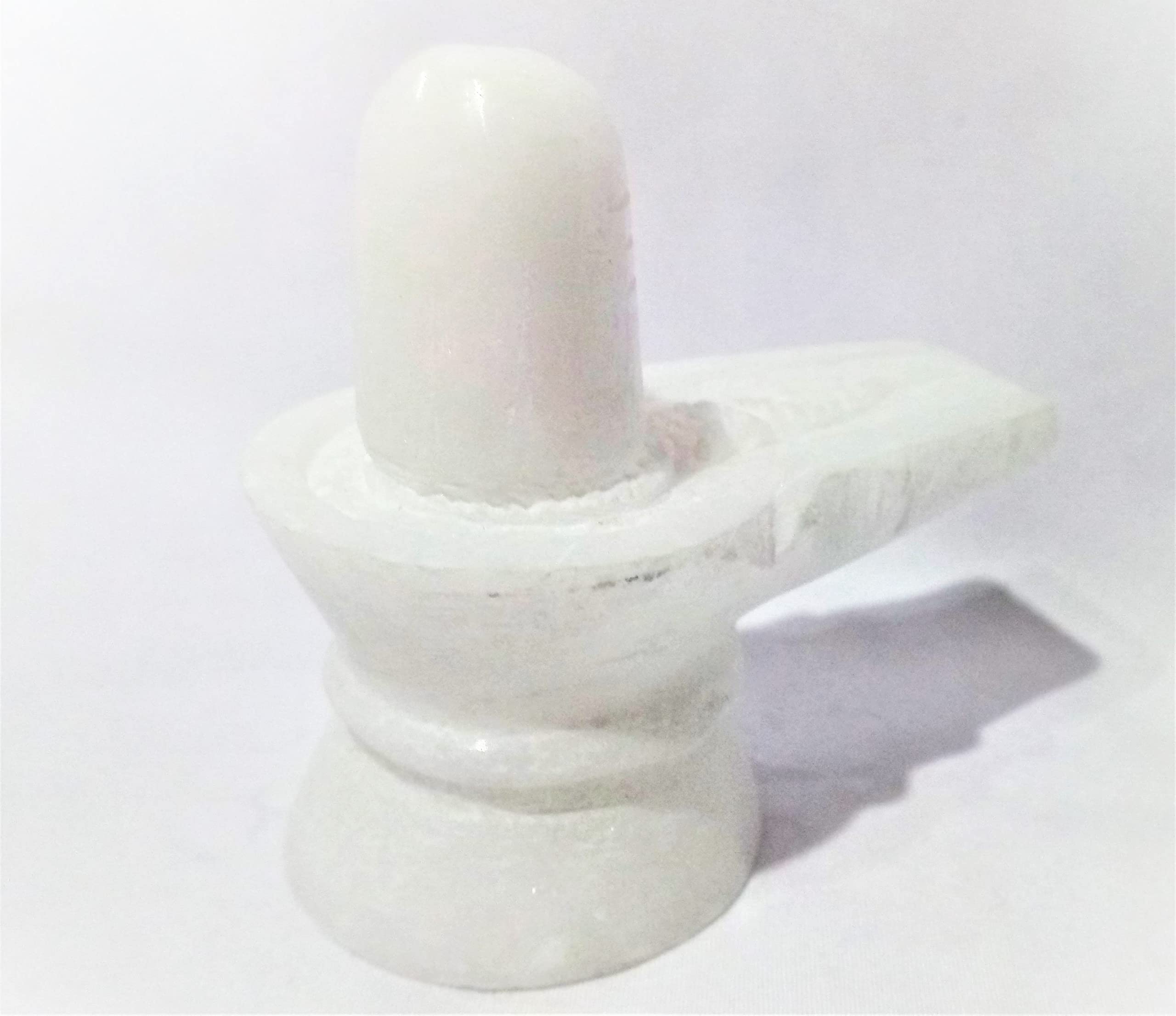 Buy DEV POOJA STORE Marble Stone Shivling for Shiv Pooja White Color