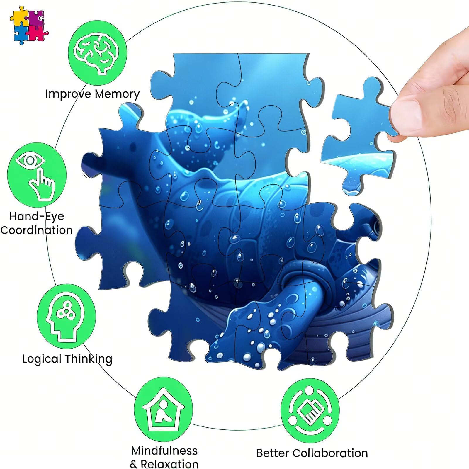 Puzzle 6000 elementów, wieloryb koralowe puzzle 6000 elementów dla dorosłych i dzieci, premium artystyczna łamigłówka, 179,5x105,5 cm Klasyczna gra puzzli dla dorosłych, dekoracja domu, prezent dla