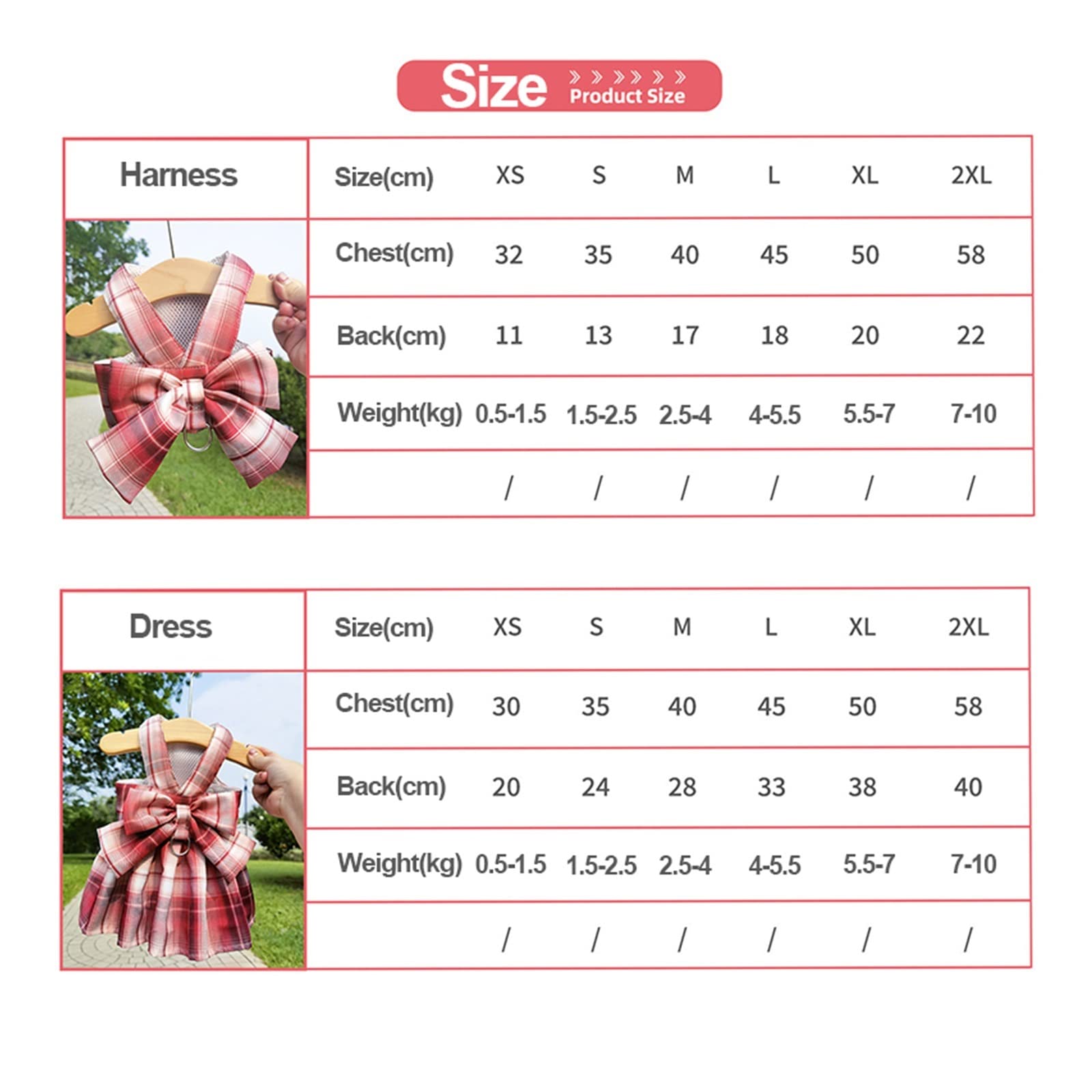 Kikbax Pet Cat Cani Vestiti Harness Vest Dress Gonna (Color : 2-Red-Skirt, Size : S(1.5-2.5kg))