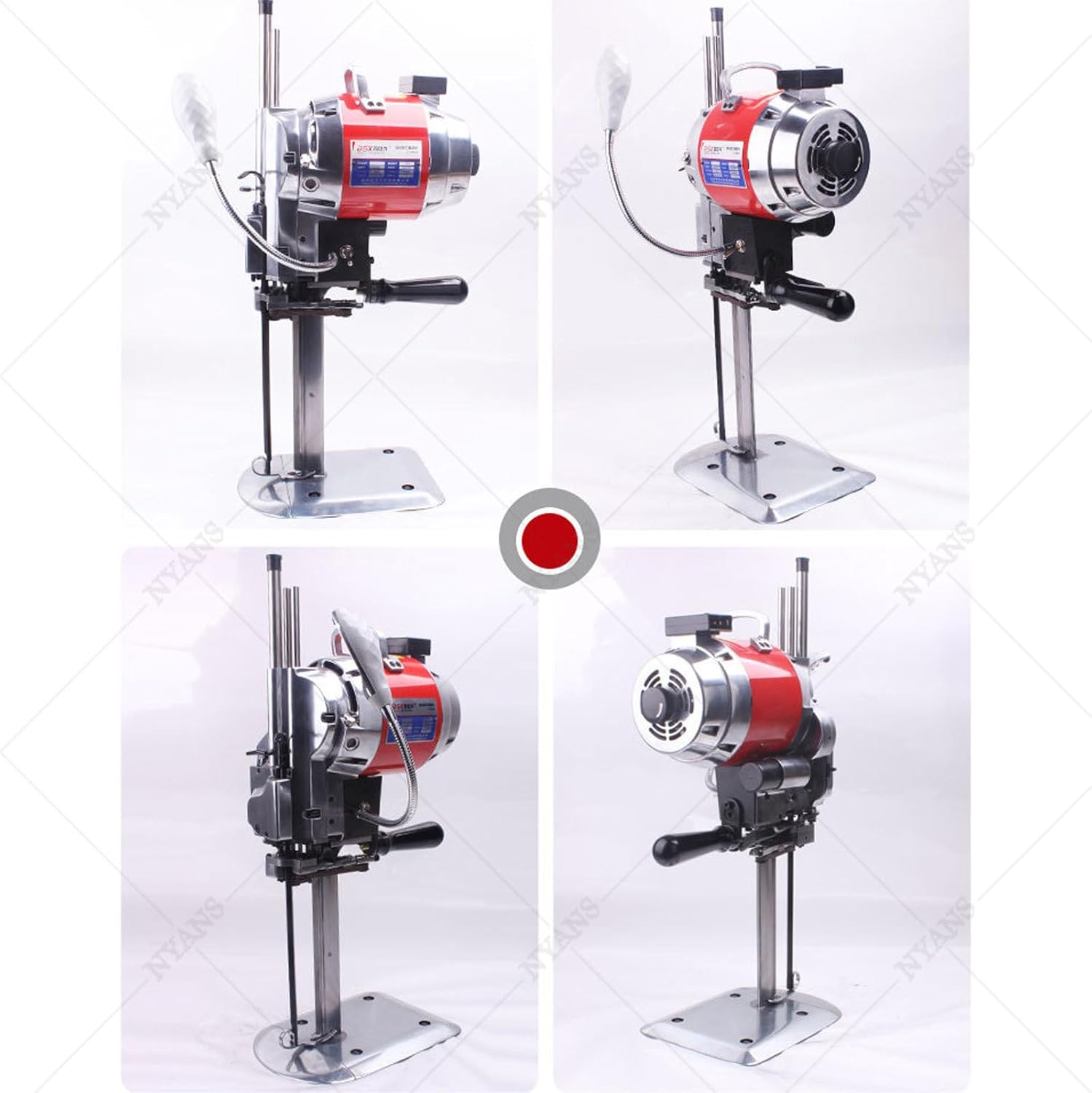 NYANS Electric Leather Cutting Machine with LED Lighting, Straight Knife Fabric Cloth Cutting Machine, Industrial Fabric Cutting Machine for Thick Material, Garments, Leather 12"