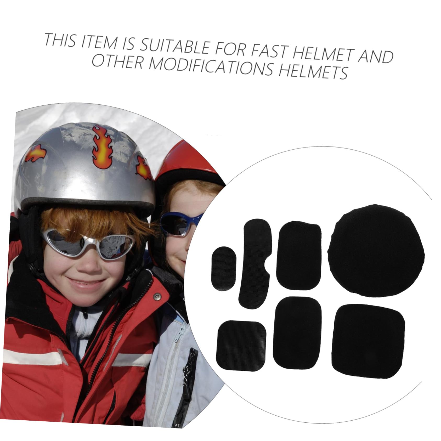 YARNOW Almohadillas Relleno Espuma Motocicleta transatlántico Acolchado del Forro del Casco Almohadilla de Casco Transpirable Accesorios de Casco Esponja Black