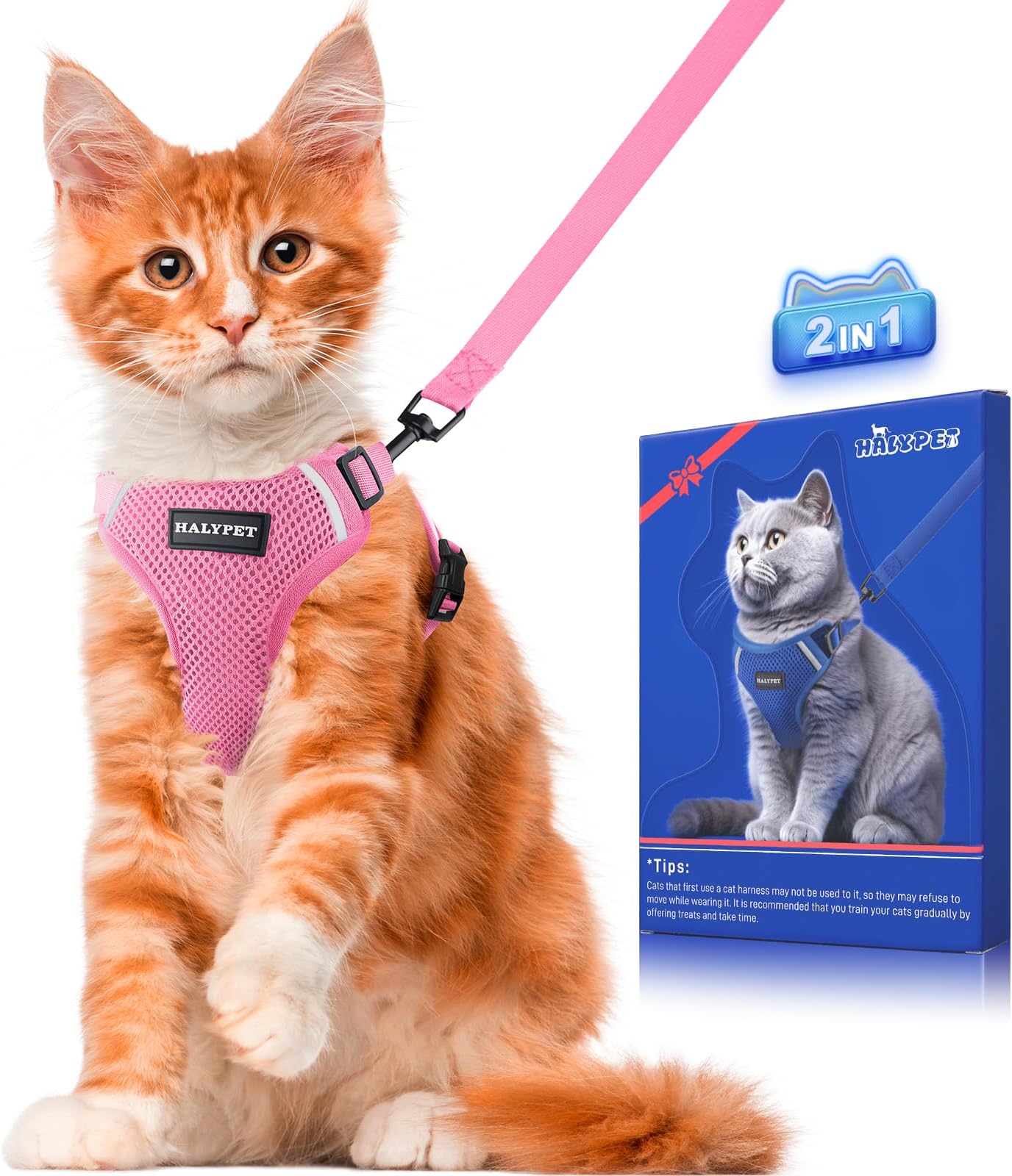 Yizhi Miaow Kitty Harness And Leash For Walking Escape Proof, Adjustable Kitty W