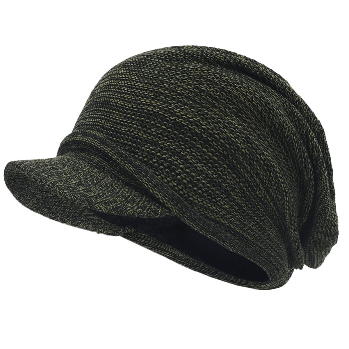 FORBUSITE Men Knit Beanie Visor Cap for Winter Women Thick Beanie with A Brim