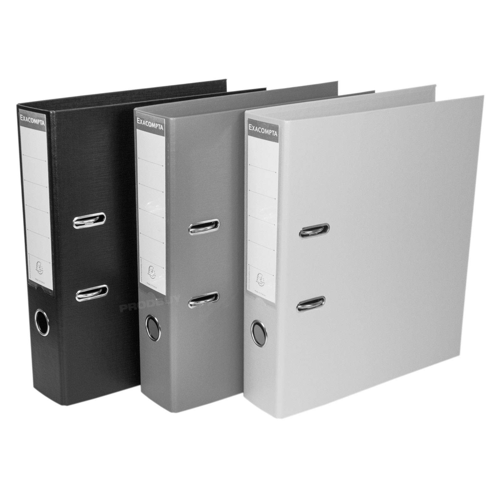 [Pack of 3] Colour Shades A4 Lever Arch Files 70mm (Black/Dark Grey/Grey)