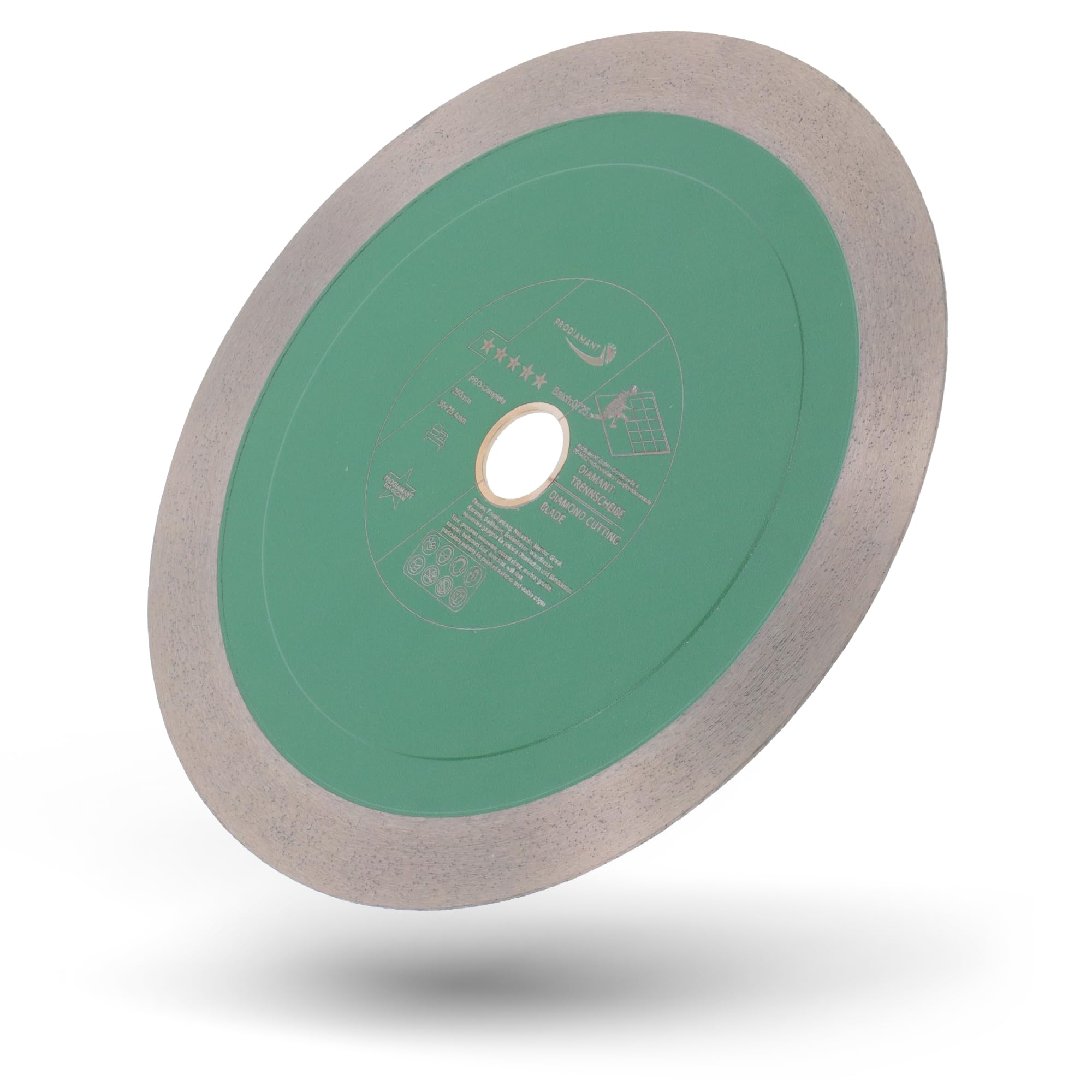 PRODIAMANT PRO-Complete Disco de corte diamantado 250mm x 30/25,4 mm - segmento sándwich 25 mm, para azulejos, gres porcelánico, cerámica y piedra natural