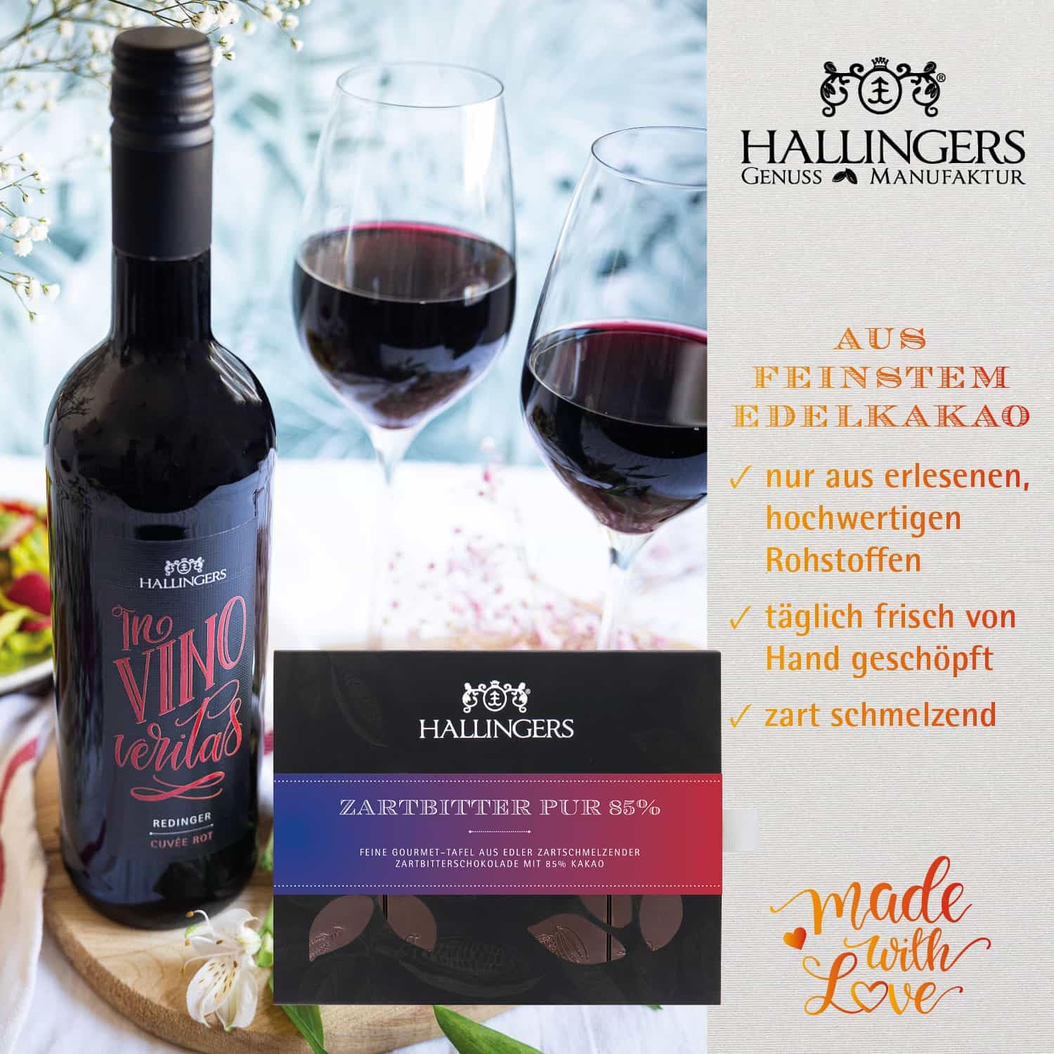 Hallingers Genuss Manufaktur Feinkost Geschenk-Set - XXL-Geschenkkorb "Pasta Time" großes Mitbringsel Wein, Bunte Nudeln, Olivenöl, Schokolade & Pasta-Gewürz, Geschenkidee für Frauen Männer