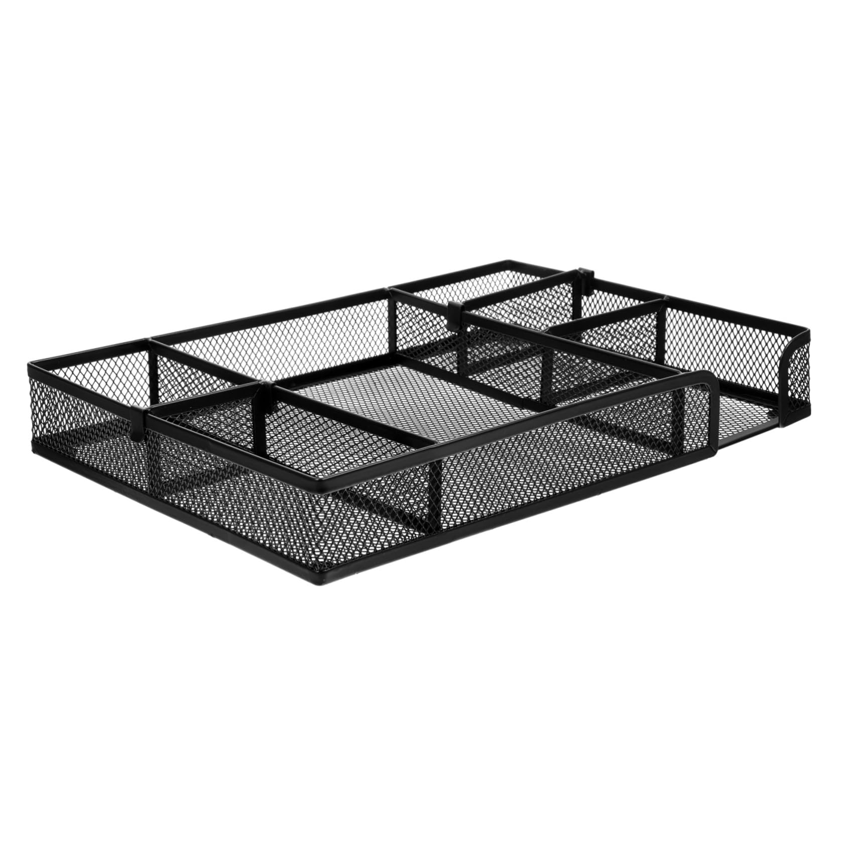 Housoutil 3 Pezzi Organizer Scrivania in con Scomparti Vassoio per Cassetto Ufficio Organizer Piccolo per Accessori Scrivania Nero Resistente