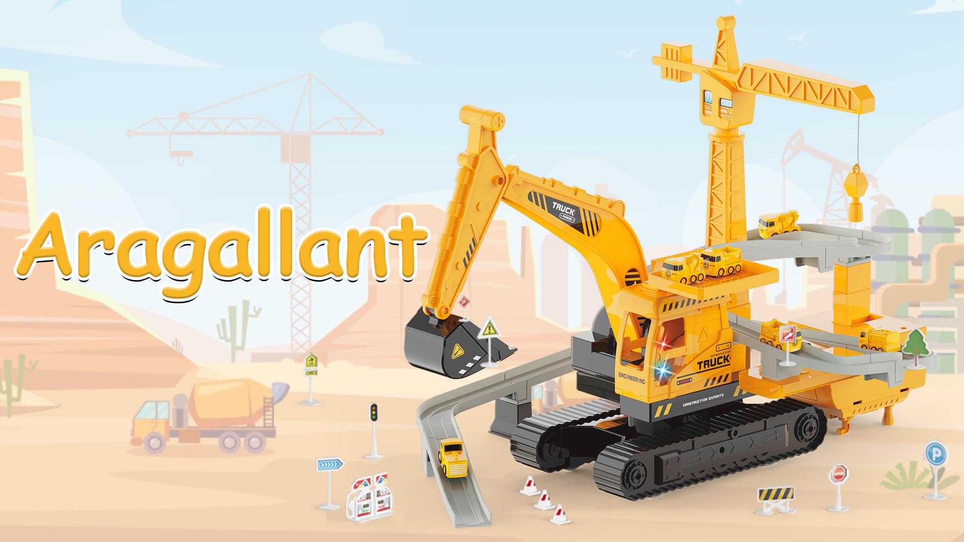 Giocattolo Escavatore In Scala 1:50 Per Bambini, Con Carrello Rotante A 360° E Giunti Mobili - Veicolo Costruzione In Metallo