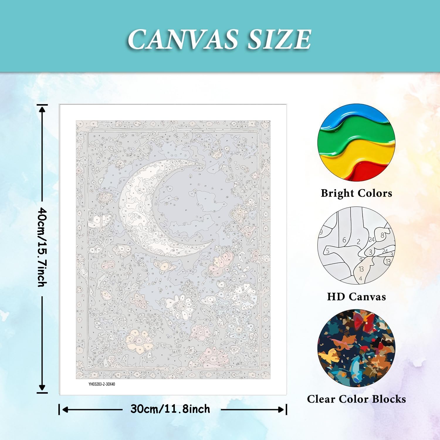 AIBOERL 3 Pack Paint by Numbers Kit for Adults Beginner, Sun and Moon Celestial Adult Paint by Number Kits on Canvas, DIY Acrylic Oil Easy Painting by Numbers for Home Wall Decor12X16In(Without Frame)