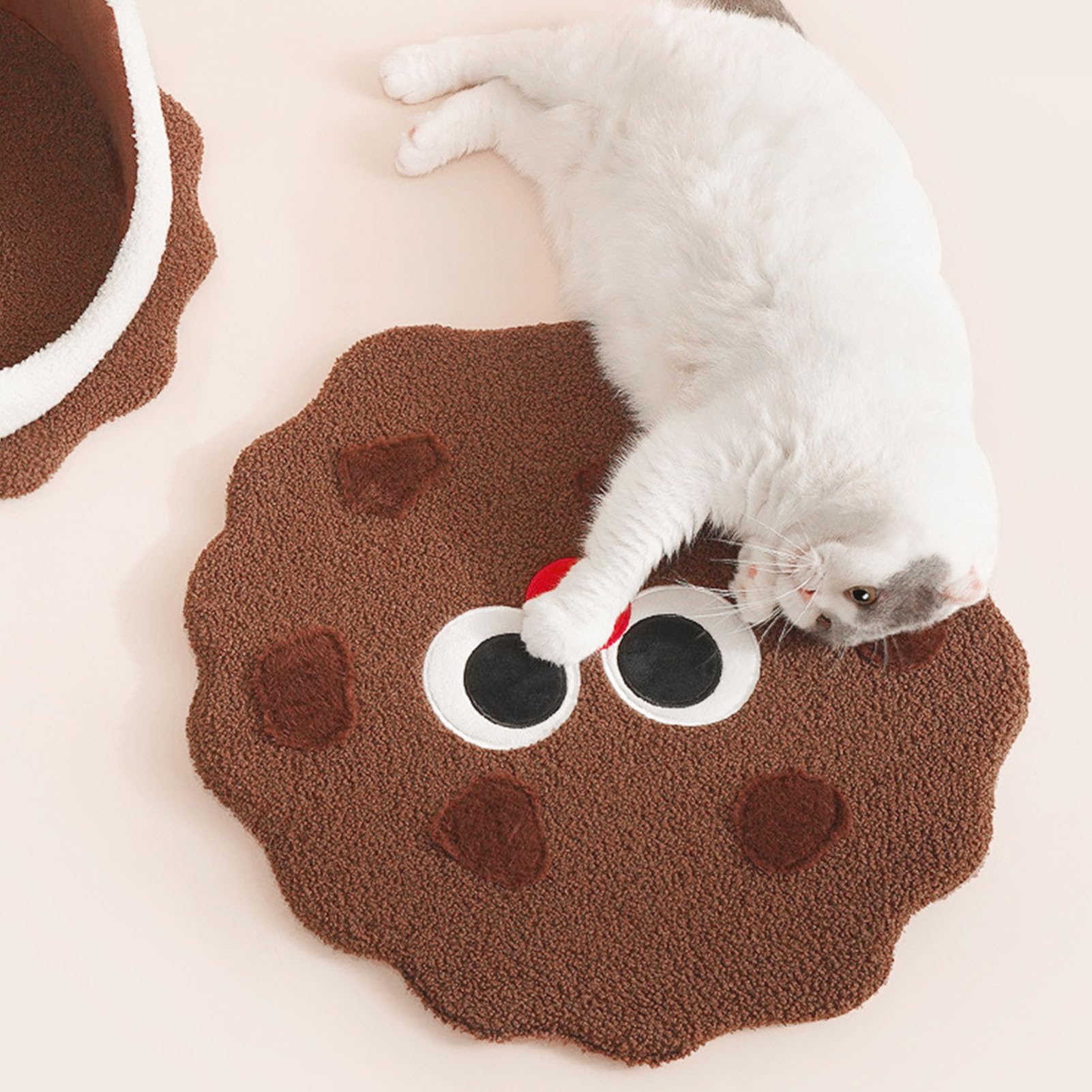 Cuccia per gatti chiusa a forma di biscotto, facile da pulire, calda e accogliente cuccia per gatti e gattini da interni