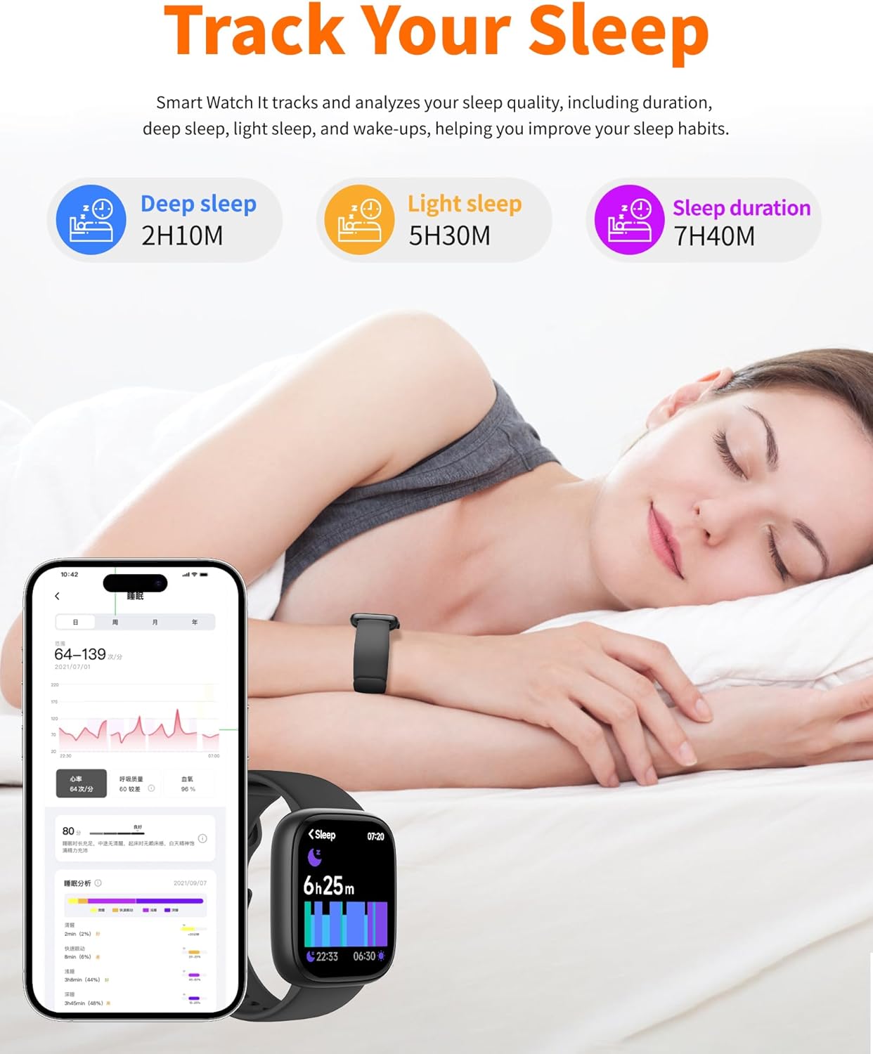 Smart Watch for Men Women, Bluetooth Calling, 1.83" HD Touch Screen Fitness Tracker, 100+ Sports Modes, Heart Rate Sleep Monitor, DIY Dial, IP68 Waterproof, Compatible with Android & iOS - Image 5