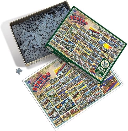 Miniatura 3 de Cobble Hill - Rompecabezas de 1000 piezas, postales americanas vintage, póster de muestra incluido