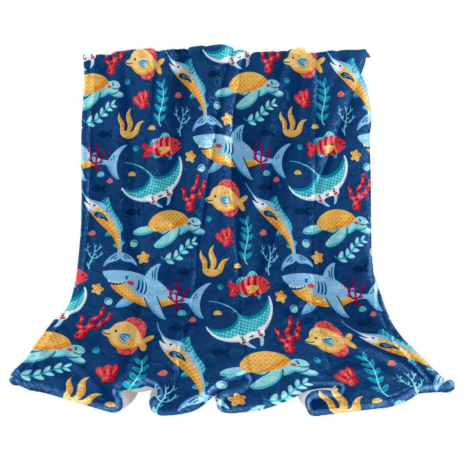 Couverture polaire douce contre le froid plaid canapé marine 150x130