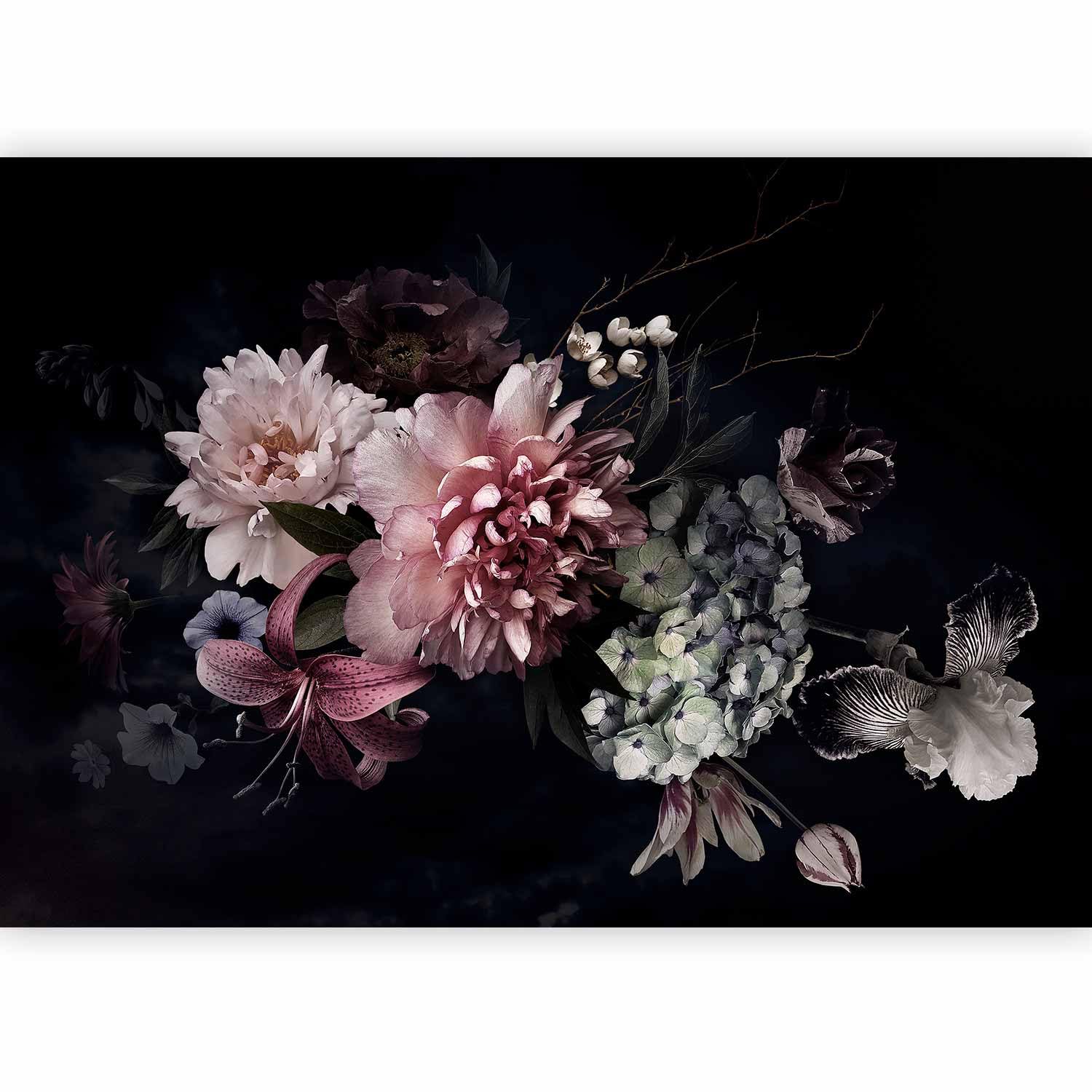 murando Photo Wallpaper Flower 450x315 cm / 177.16" x 124" Non-Woven Premium Art Print Fleece Wall Mural Decoration Poster Picture Design Modern Abstract Nature Vintage Roses Plants b-B-0620-a-a โ image 1