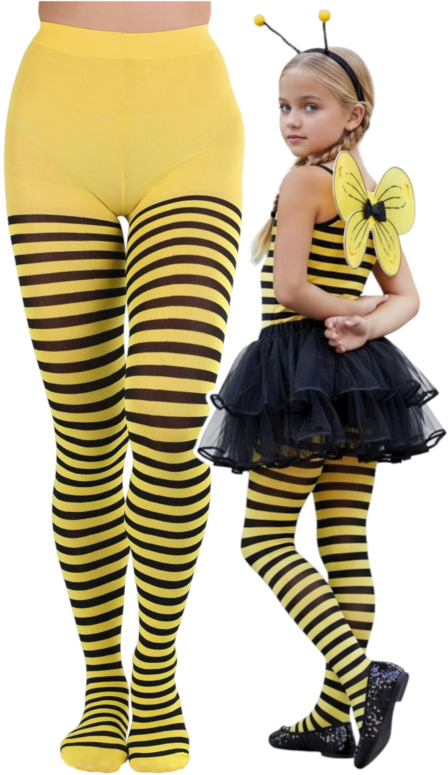 ToBeInStyle Medias cómodas a rayas coloridas para niña, adorables y divertidas