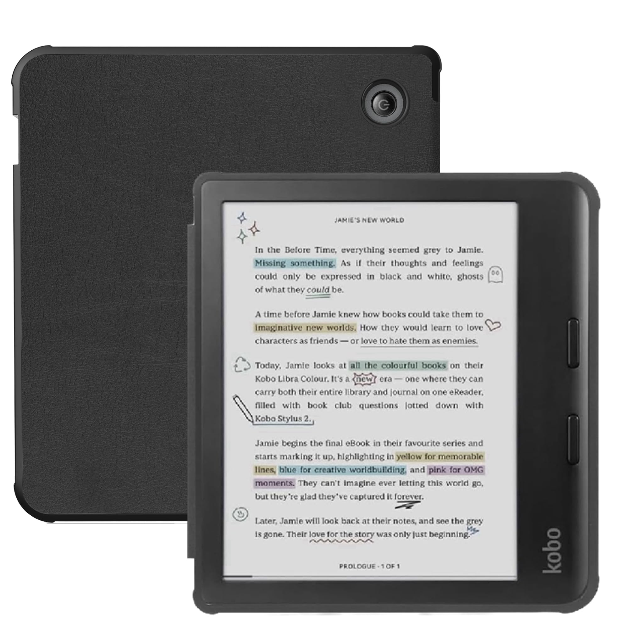 Case for 7" Kobo Libra Colour/Libra 2 eReader Premium PU Leather Cover for Kono Libra Colour Case/Libra 2 eReader Case-picture-31