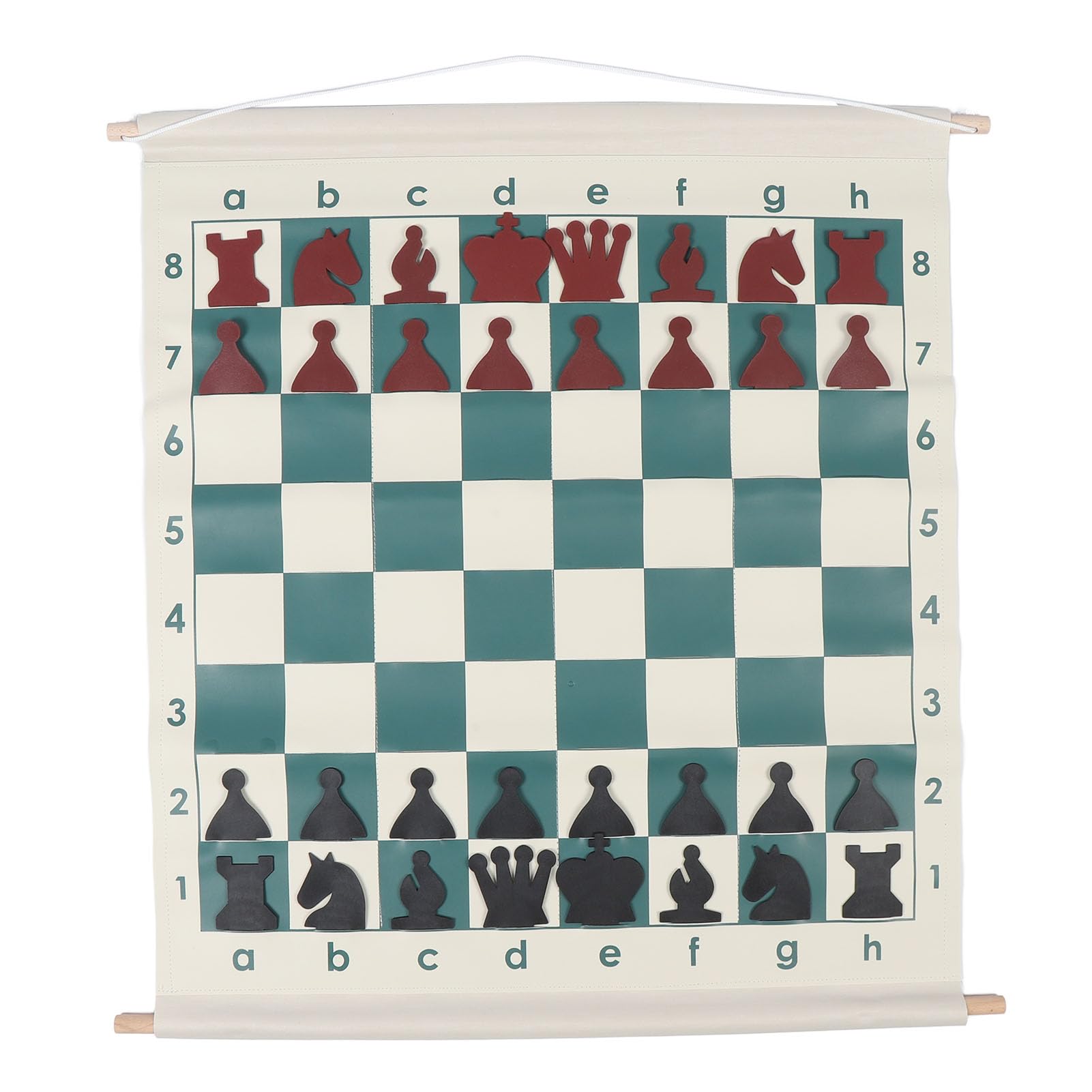 Tbest Chess Demonstration Board Set Portable Folding Complete Demo Chess Set for Chess Club School Learning