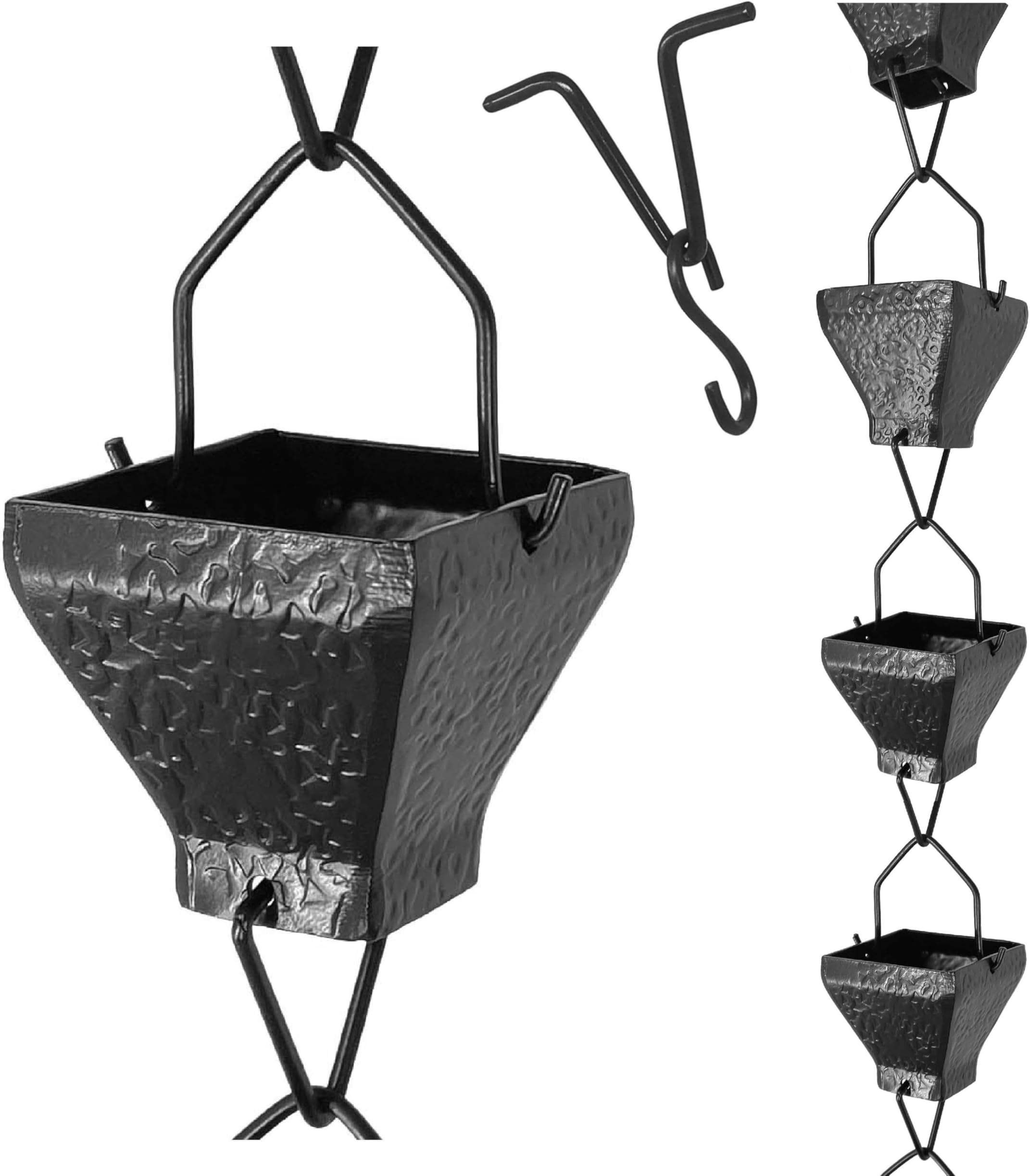 Retrome Rain Chains, Iron Cube Rain Chain, 81/2 Feet