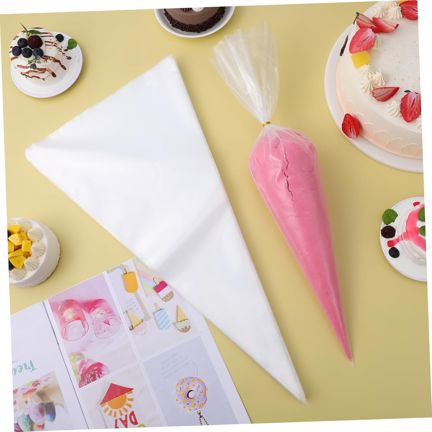 100pcs Flower Bags for Baking Cooking Disposable Piping Bags Cake Decorating Supplies Strong Pe Material Construction