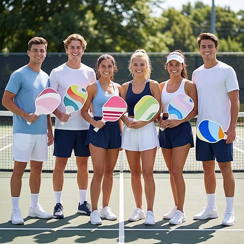 Miniatura 6 de 12 raquetas de madera de pádel, equipo de PE para escuela primaria con agarre antideslizante, equipo de clase de educación física, 6 estilos para