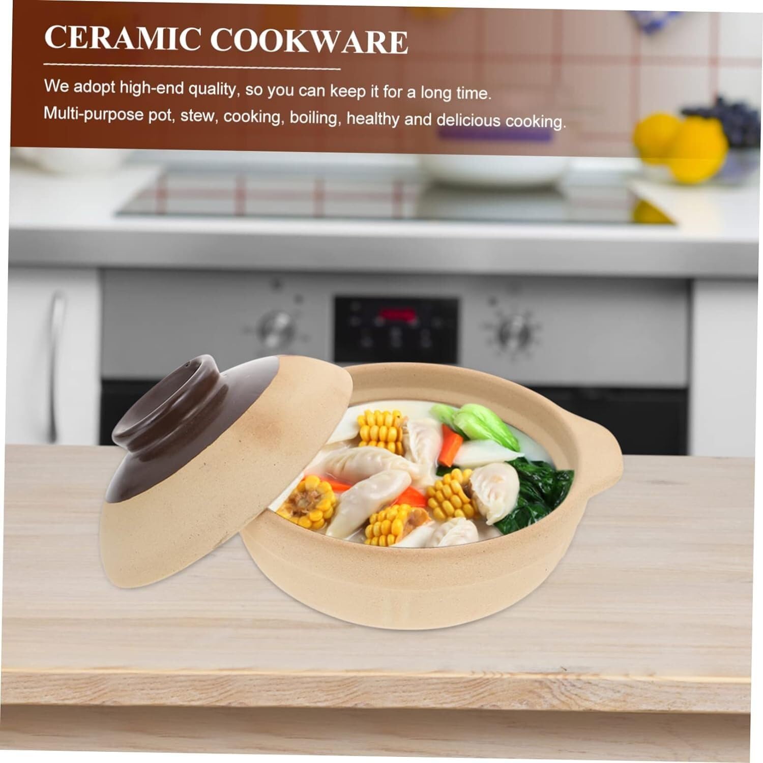 Zapiekanka, naczynie żaroodporne z pokrywką, 1 szt. Ceramiczna zapiekanka Naczynia z powłoką ceramiczną Brytfanna z pokrywką Ceramiczna miska na zupę Zapiekanka Garnek ceramiczny Garnek ceramiczny Cer