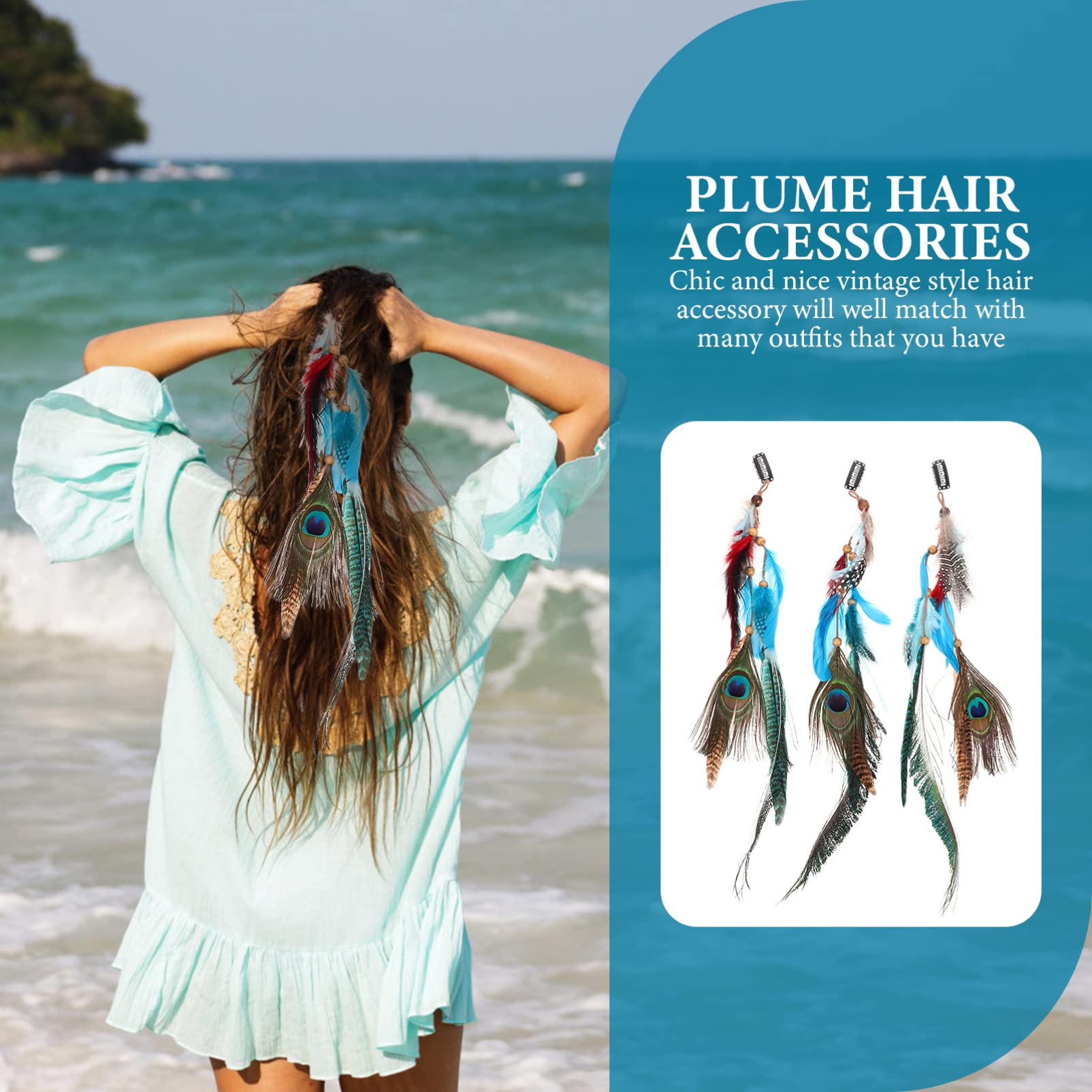 Amazon.com : Beaupretty Hair Clips Set with Peacock Design  display picture 3