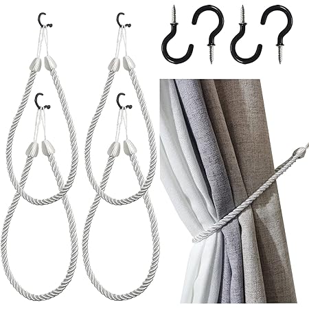 Amazon.com: SLIFEOW Rope Curtain Tiebacks Wall Mounted, Tie Backs for ...