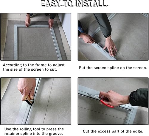 Miniatura 5 de Pantallas de repuesto para ventana, 48 x 118 pulgadas, malla duradera para ventanas de puerta de patio, porche, kit de reparación de pantalla de