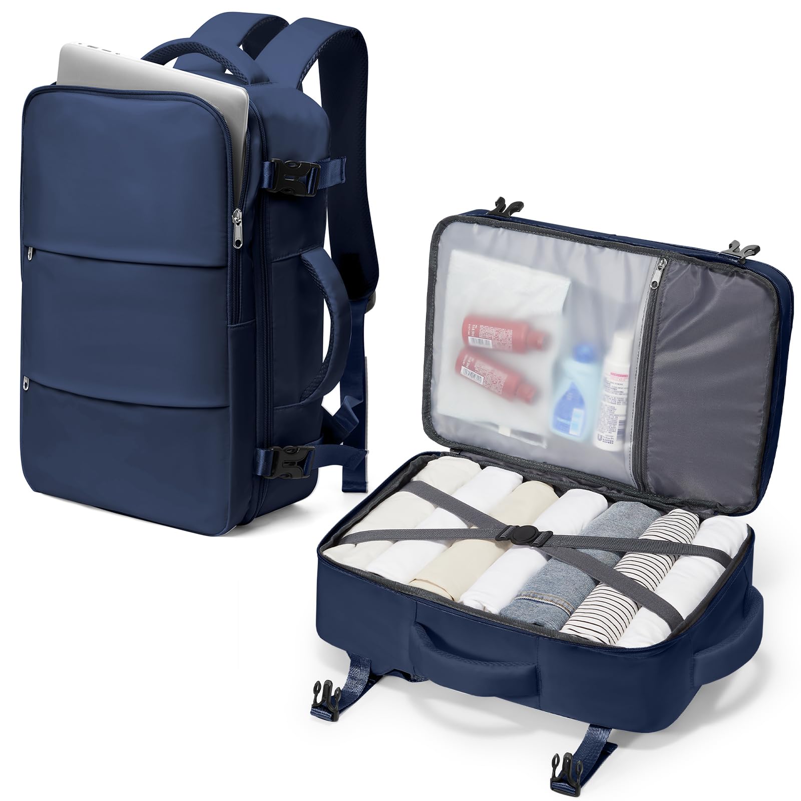 SZLX Zaino Ryanair 40x30x20 Sottovuoto Zaino da Viaggio 40x20x25 Bagaglio a Mano 40x30x20 Wizzair Donna Uomo Borsa da Cabina per Easyjet 45x36x20 Adatto a Laptop da 14 Pollici Impermeabile per Lavoro