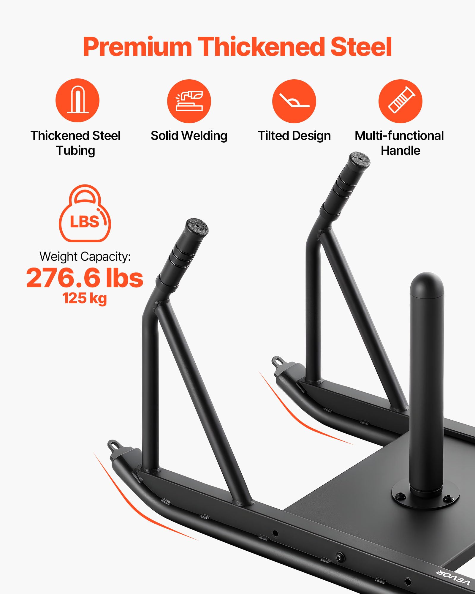 VEVOR Trineo de Pesas, Trineo de Entrenamiento de Fuerza para Mejorar la Velocidad en Ejercicios Atléticos, Equipo de Fitness con Asa, Compatible con Discos de Pesas 25/51 mm, 745 x 440 x 475 mm
