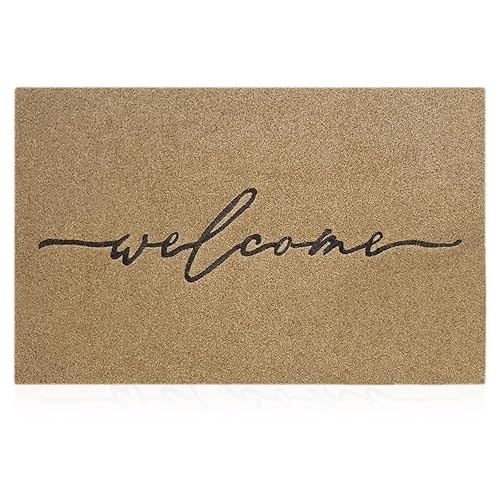 AAZZKANG Welcome Mats Outdoor with Non Slip Rubber Backing Easy