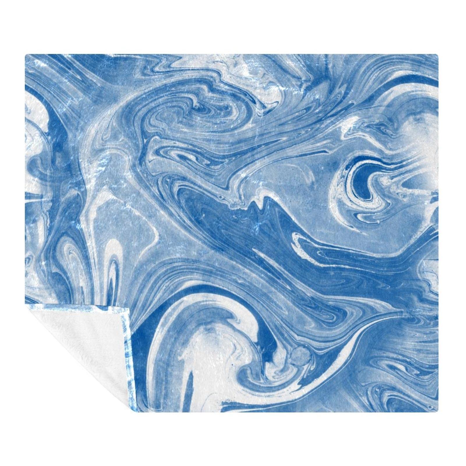 Couverture de voyage et canapé : plaid microfibre 150x130 cm Marble Art pour toute la famille