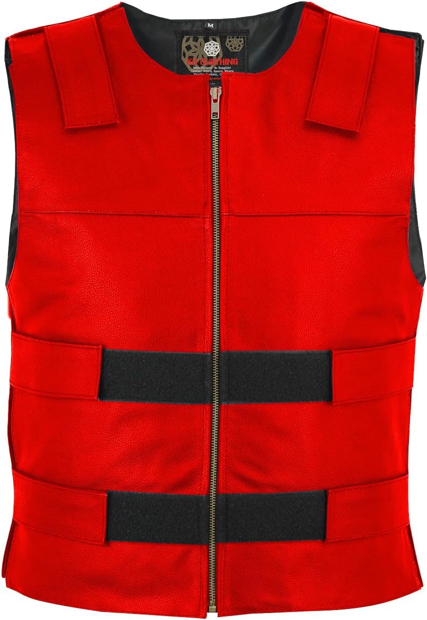 Men's Club Vest Bullet proof Style Leather Motorcycle SWAT Concealed Carry Pockets for bikers Tactical waistcoat