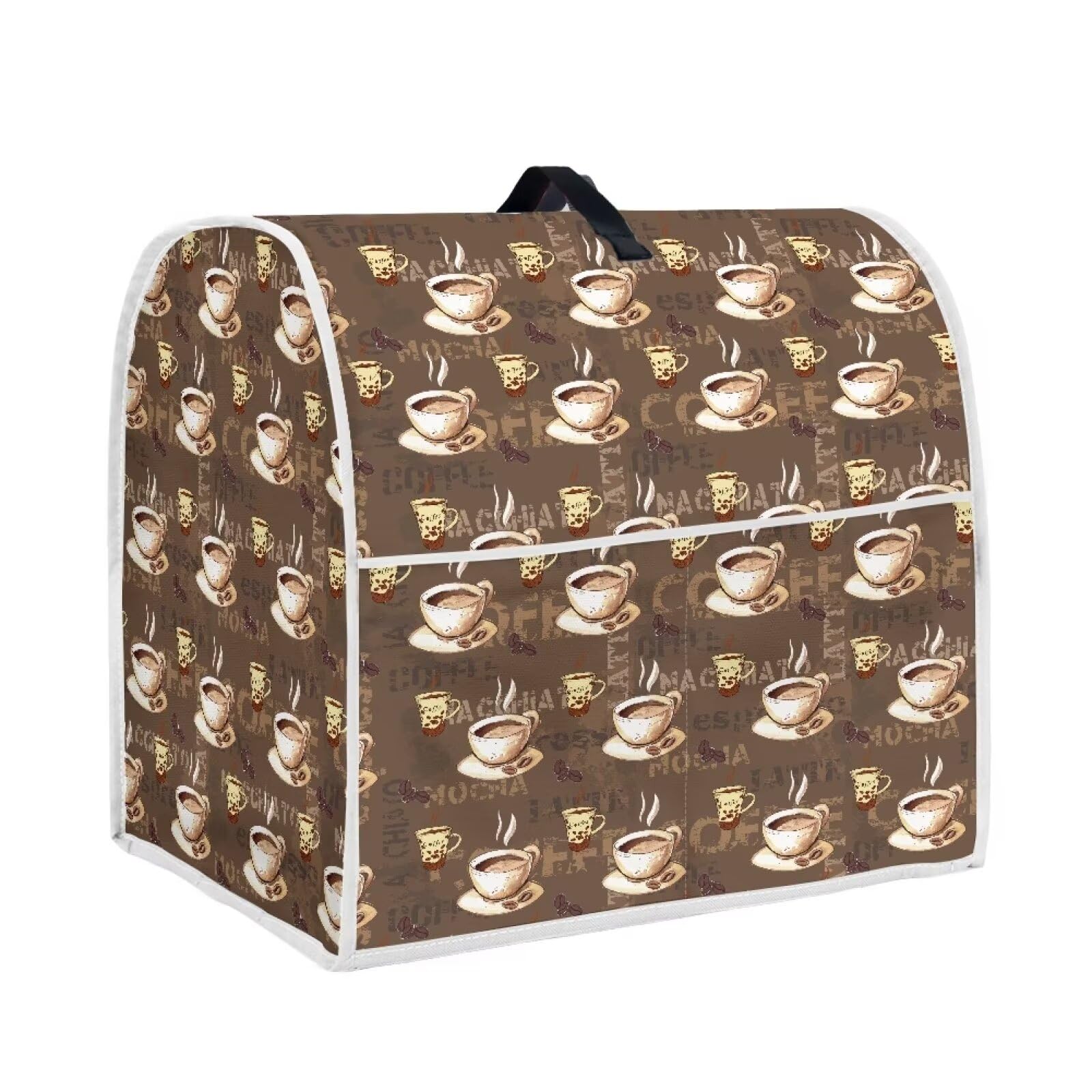 DISNIMO Coffee Design Stand Mixer Cover Compatible with 4.5-5 Quarts Kitchen Aid Mixer Dust Proof Kitchen Mixer Cover with Top Handle and Pockets