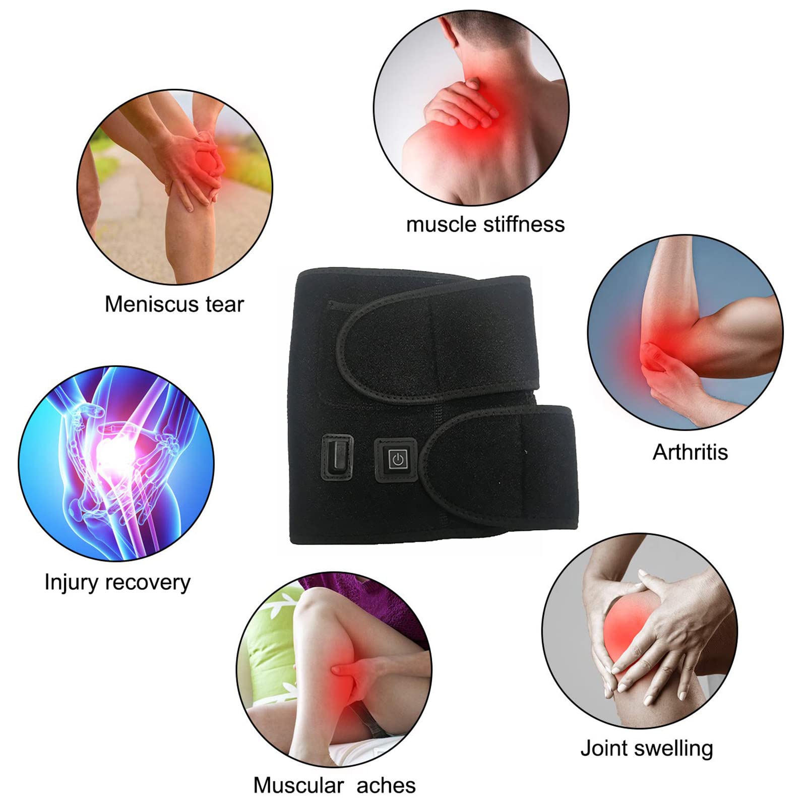 Rodilleras Envoltura De Rodillera Calentada, Almohadilla Térmica para La Rodilla para Aliviar El Dolor De La Artritis (1PCS)