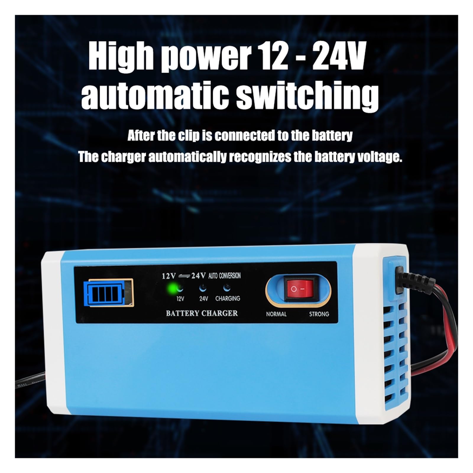 Ładowarka Samochodowa Inteligentny Przełącznik Do Mokrego Suchego Akumulatora Kwasowo-ołowiowego Szybka Sieciowa W Pełni Automatyczny 12 V/24 V 10A Wydajne Szybkie ładowanie
