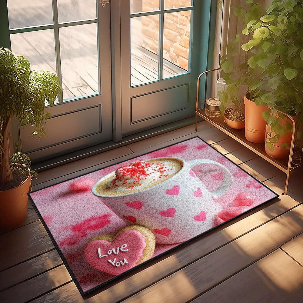 Paillasson d'extérieur cœur grand format anti-saleté tapis de bienvenue salle de classe