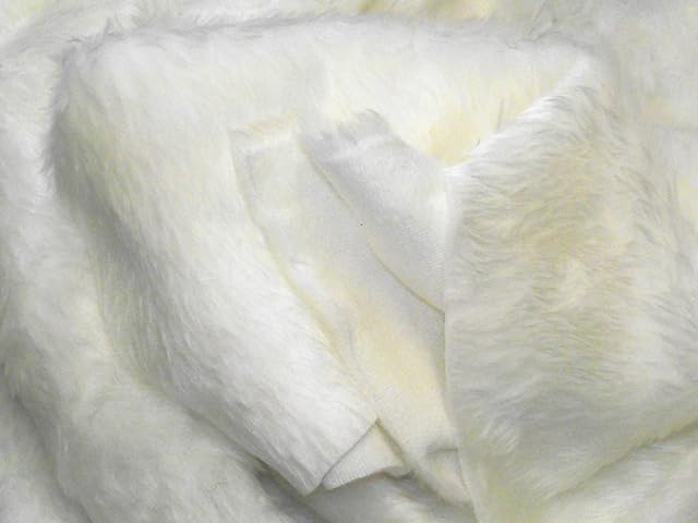 Plain Fun Faux Fur Fabric Material Ecru (Off White), 1Mtr - 150cmx100cm