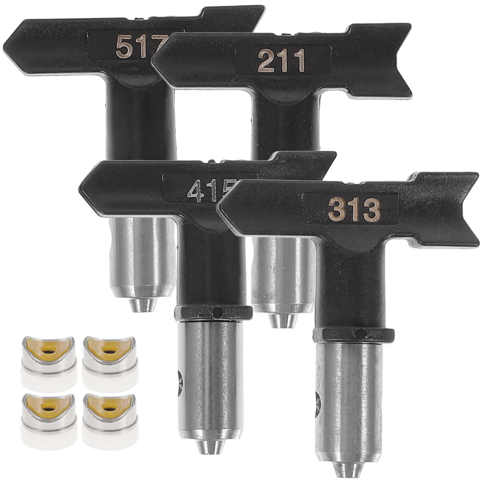 Angoily 4pezzi Ugelli per Irroratrice Senza Aria Accessori per Spruzzatori Nozzles per Vernice con Diverse per Pittura Decorazione e Finiture di Mobili