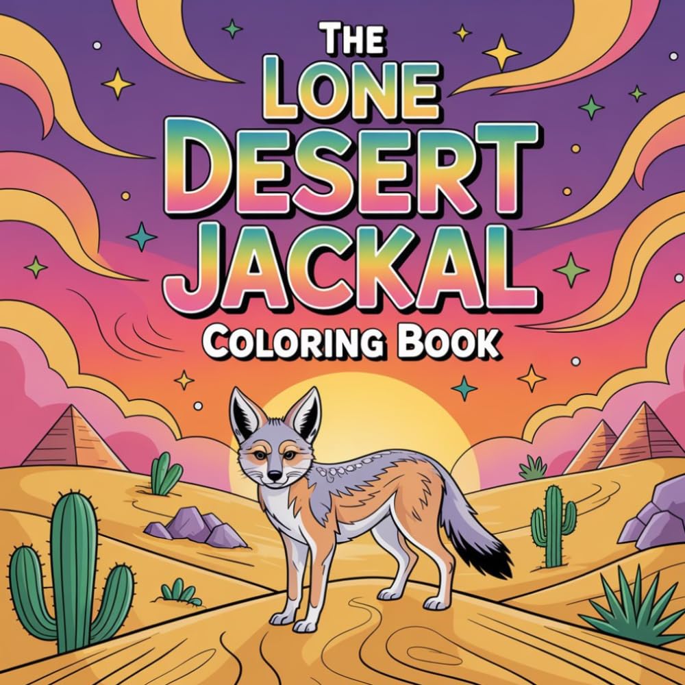 The Lone Desert Jackal Coloring Book: jackal wild dog relaxation women coloring book, exotic jackal stress relief kids color book, jackal desert ... wilderness animal focus kids color book
