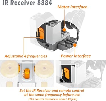 Habow 5 in 1 Power-Functions Motor-Set Compatible with Branded building blocks-Motor STEM Building Block Toy for MOC Technic-Parts.