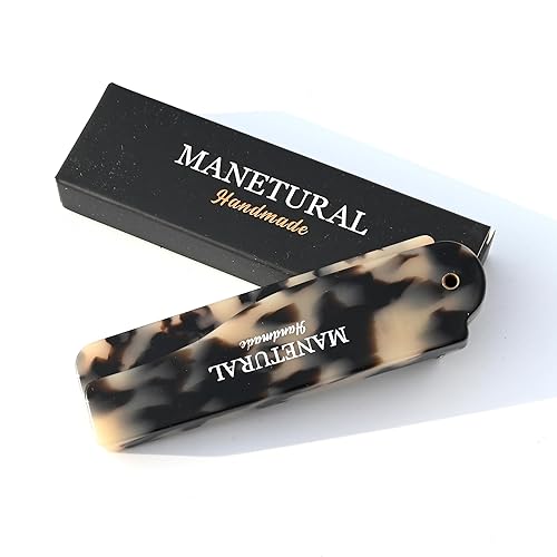 Miniatura 2 de MANETURAL Peine de dientes finos de 80L, peine de bolsillo plegable, peine de pelo de 6.4 pulgadas para mujeres y niños, cuidado de la barba o