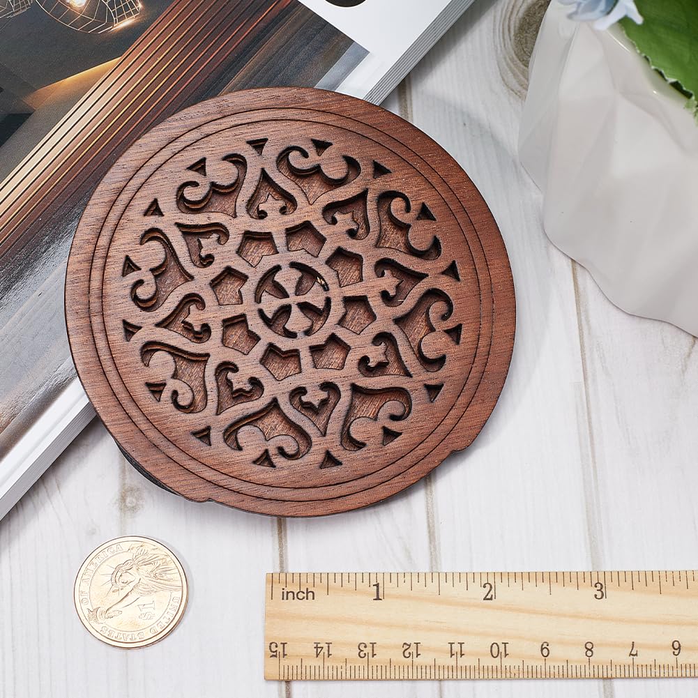 Copri Foro Chitarra Legno 105mm - Eliminatore Feedback Motivo Floreale, Con Spugna Per Chitarra Acustica - Foto 4